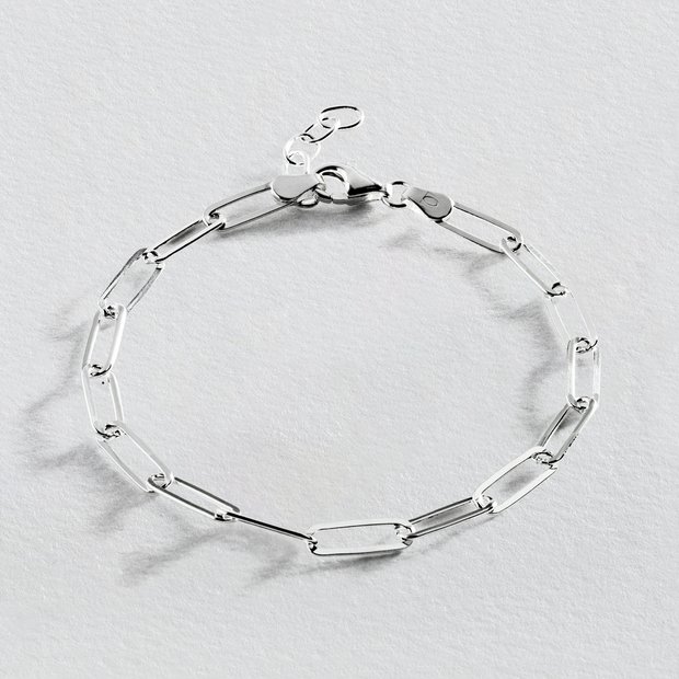 Buy Revere Sterling Silver Paperclip Chain Bracelet Womens bracelets Argos