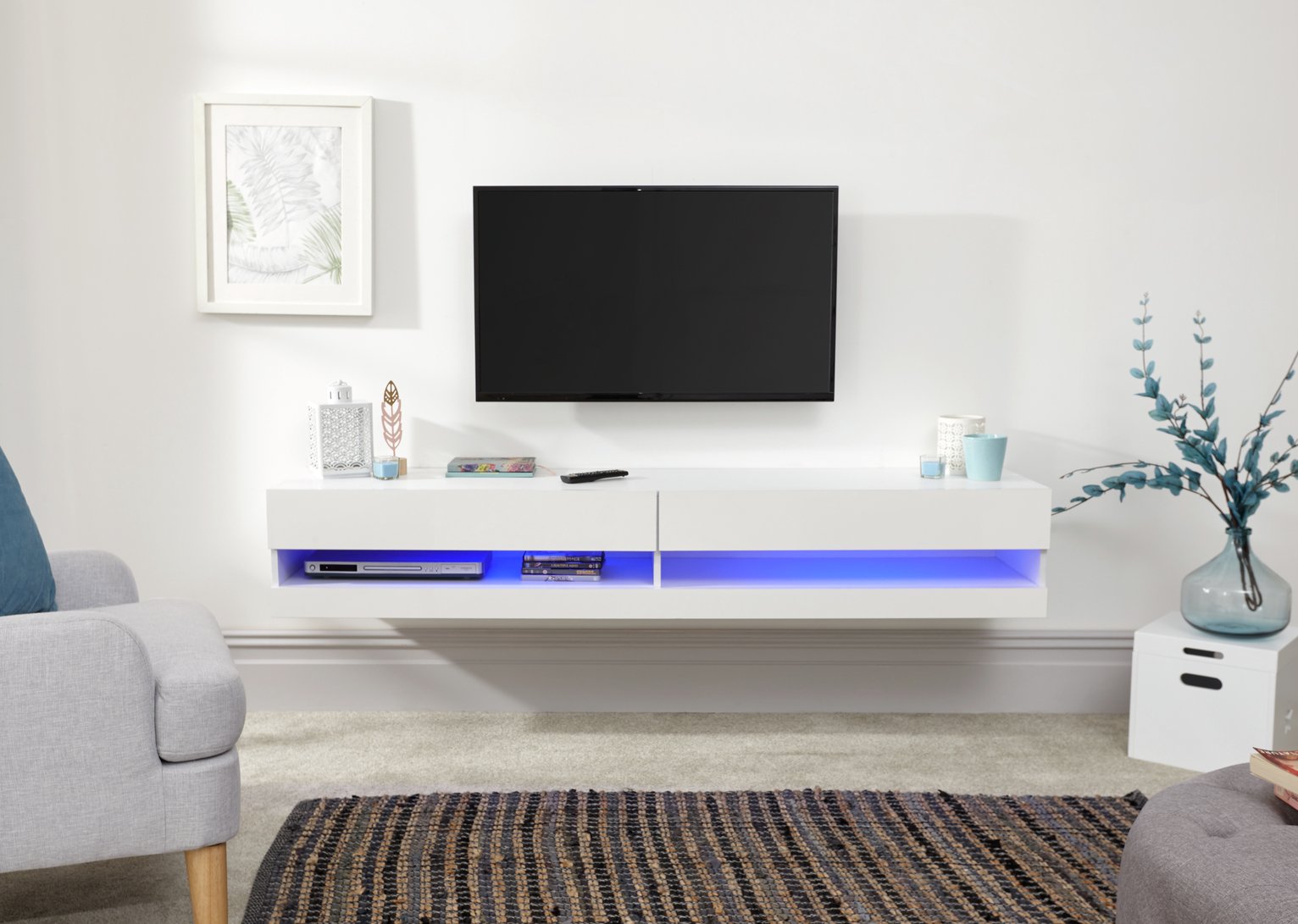 GFW Galicia 150cm LED Wall TV Unit