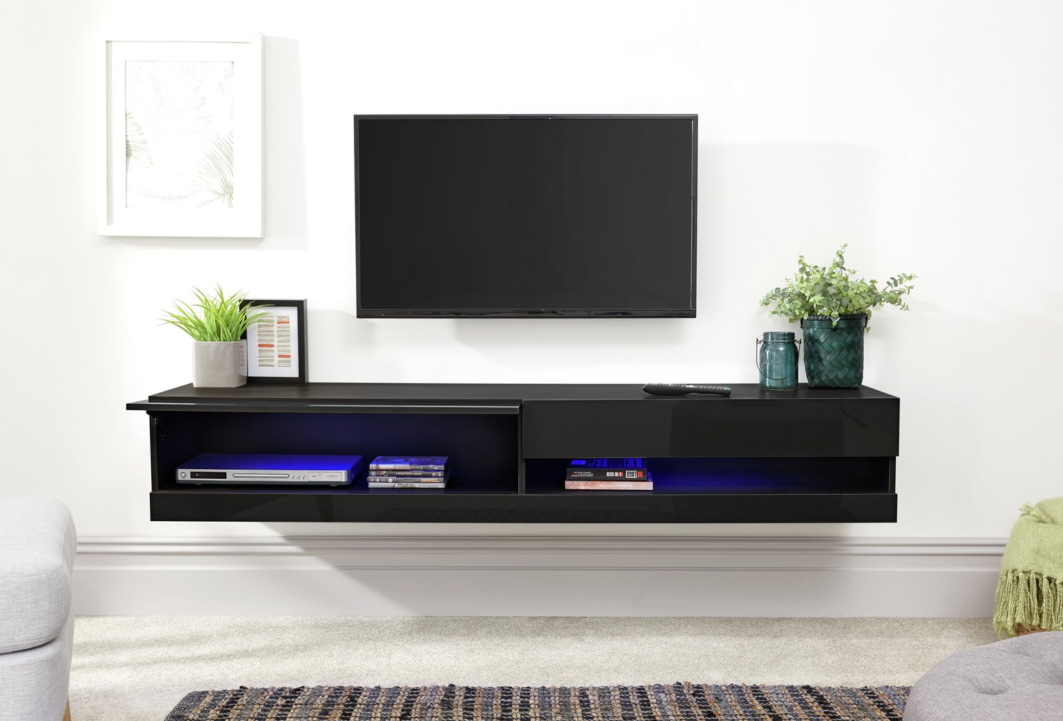 GFW Galicia 180cm LED Wall TV Unit