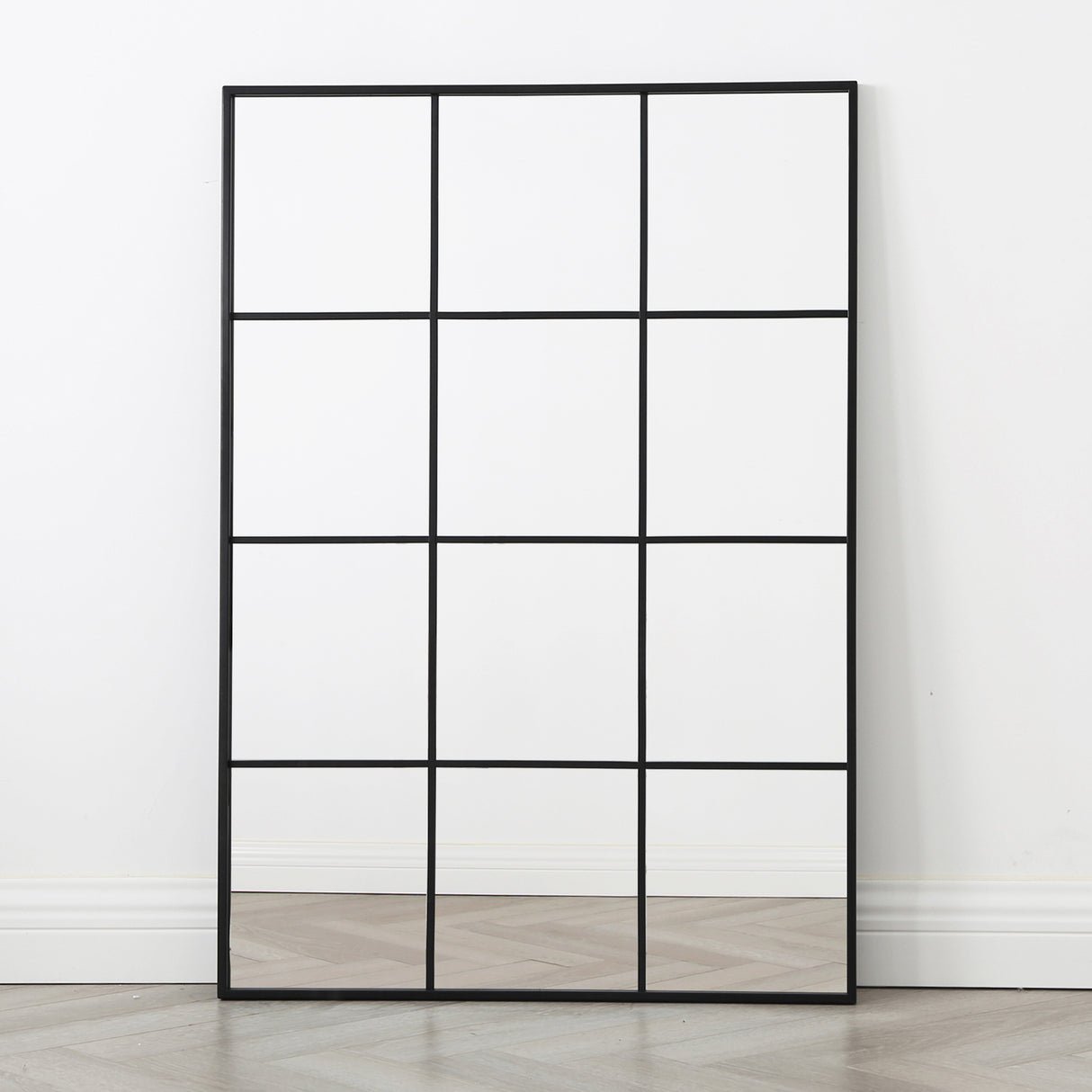 HomeGardenDirect Aion Rectangular Framed Window Mirror 120x80cm - Black