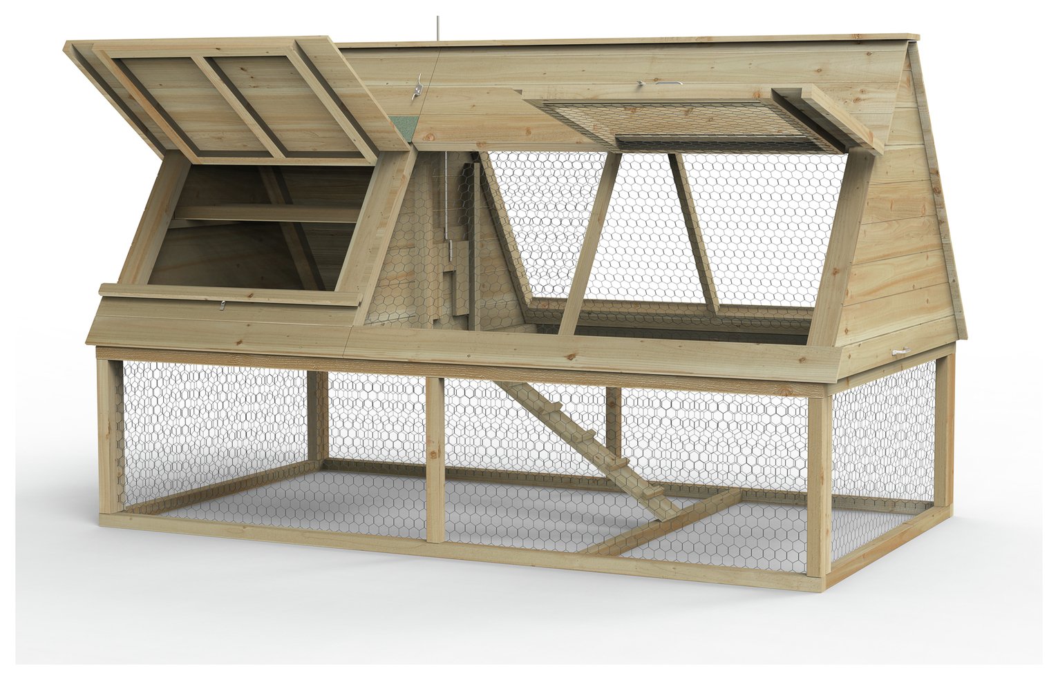 Forest Garden Wooden Raised Chicken Coop