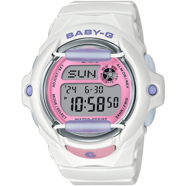 Buy Casio Baby G White Strap Digital Watch Men s watches Argos