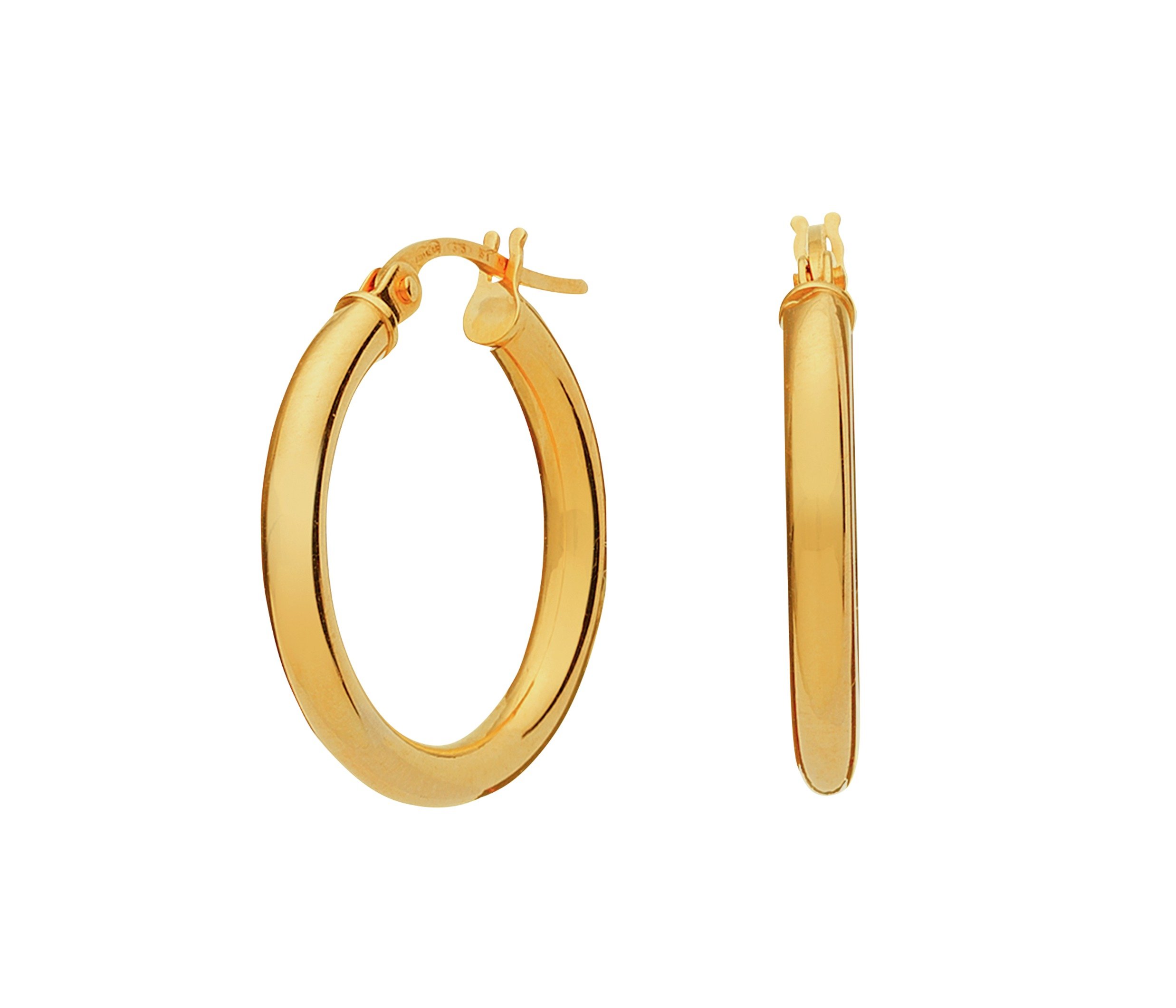 Revere 9ct Gold Plain Creole Hoop Earrings
