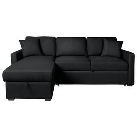 Habitat Reagan Left Hand Corner Chaise Sofa Bed - Black