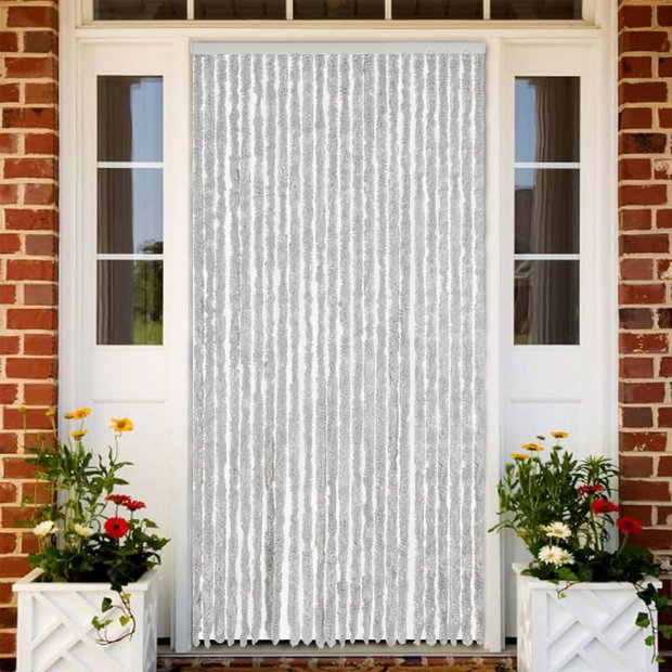 Buy Walplus Chenille Fly Door Curtain - Grey - 100 x 200 cm