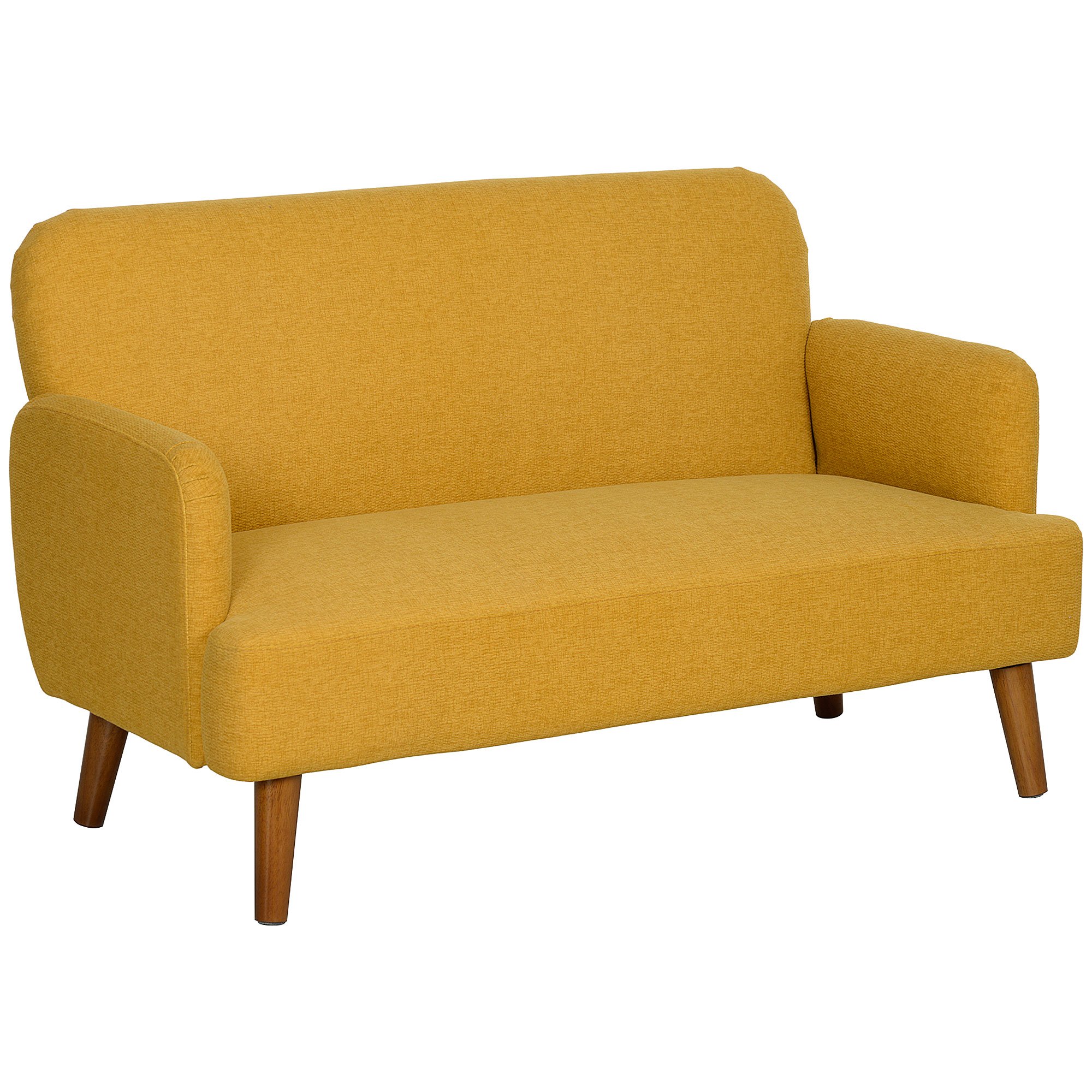 HOMCOM 2 Seater Velvet Modern Sofa - Yellow