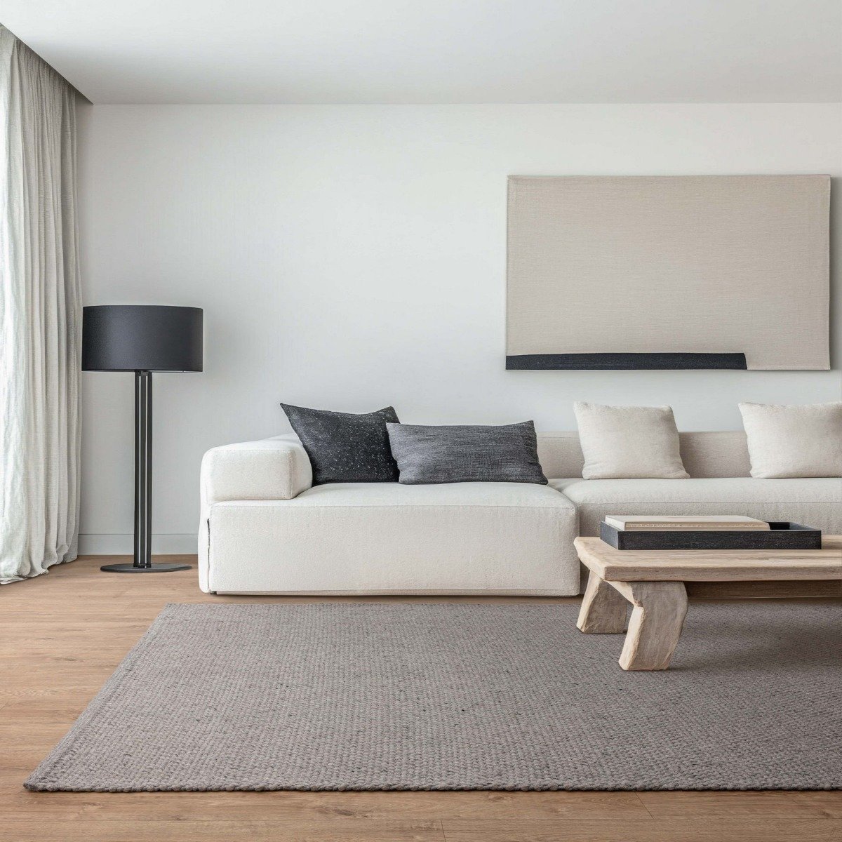 Mega Flooring Grey Modern Plain Rug - 120 x 170cm