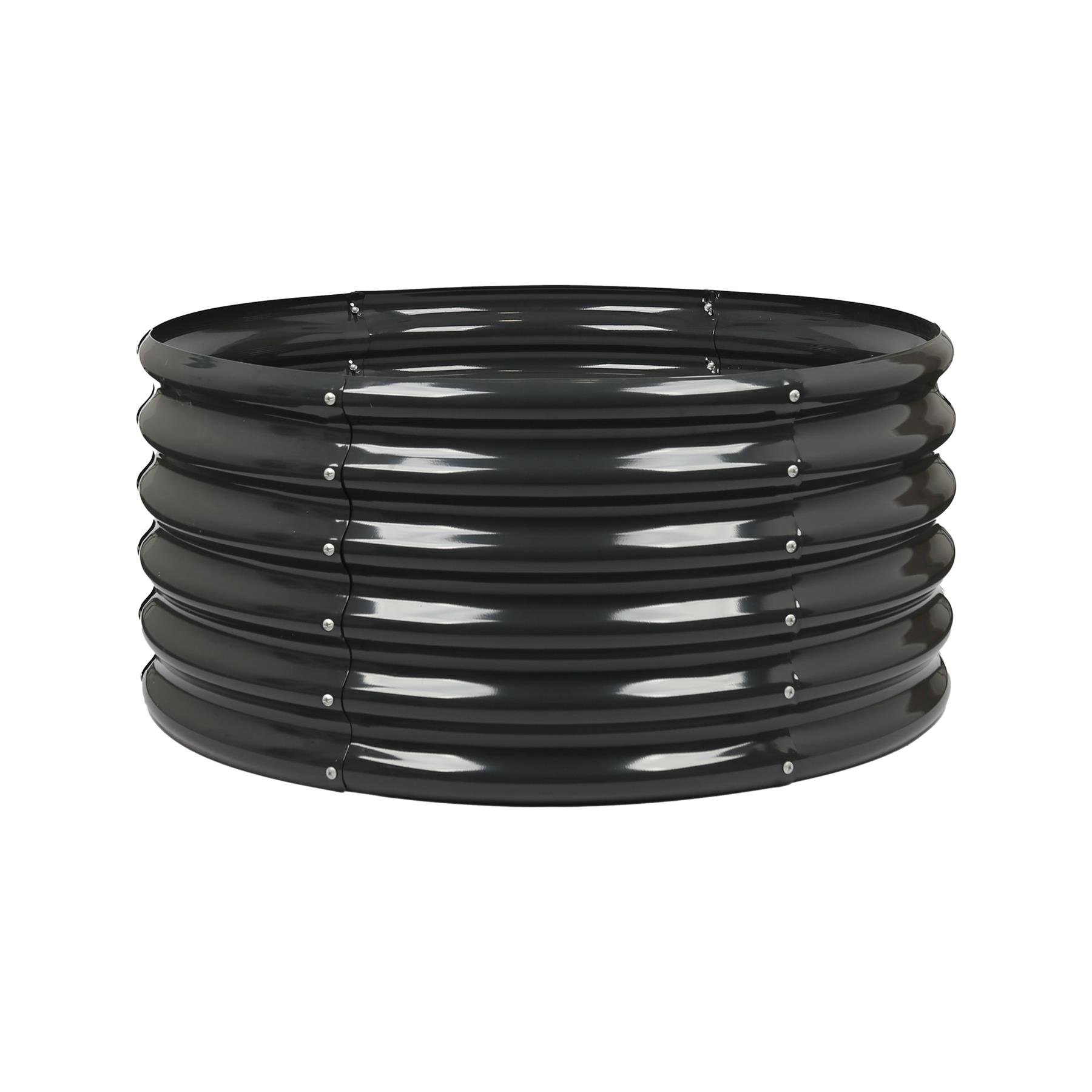 Harbour Housewares Round Raised Garden Bed 90cm x 90cm x 45cm - Anthracite
