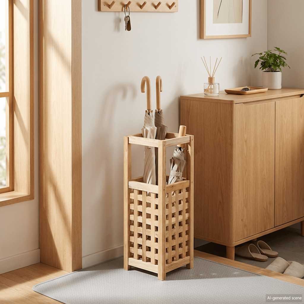Walplus Wood Umbrella Stand - 18 x 18 x 50 cm