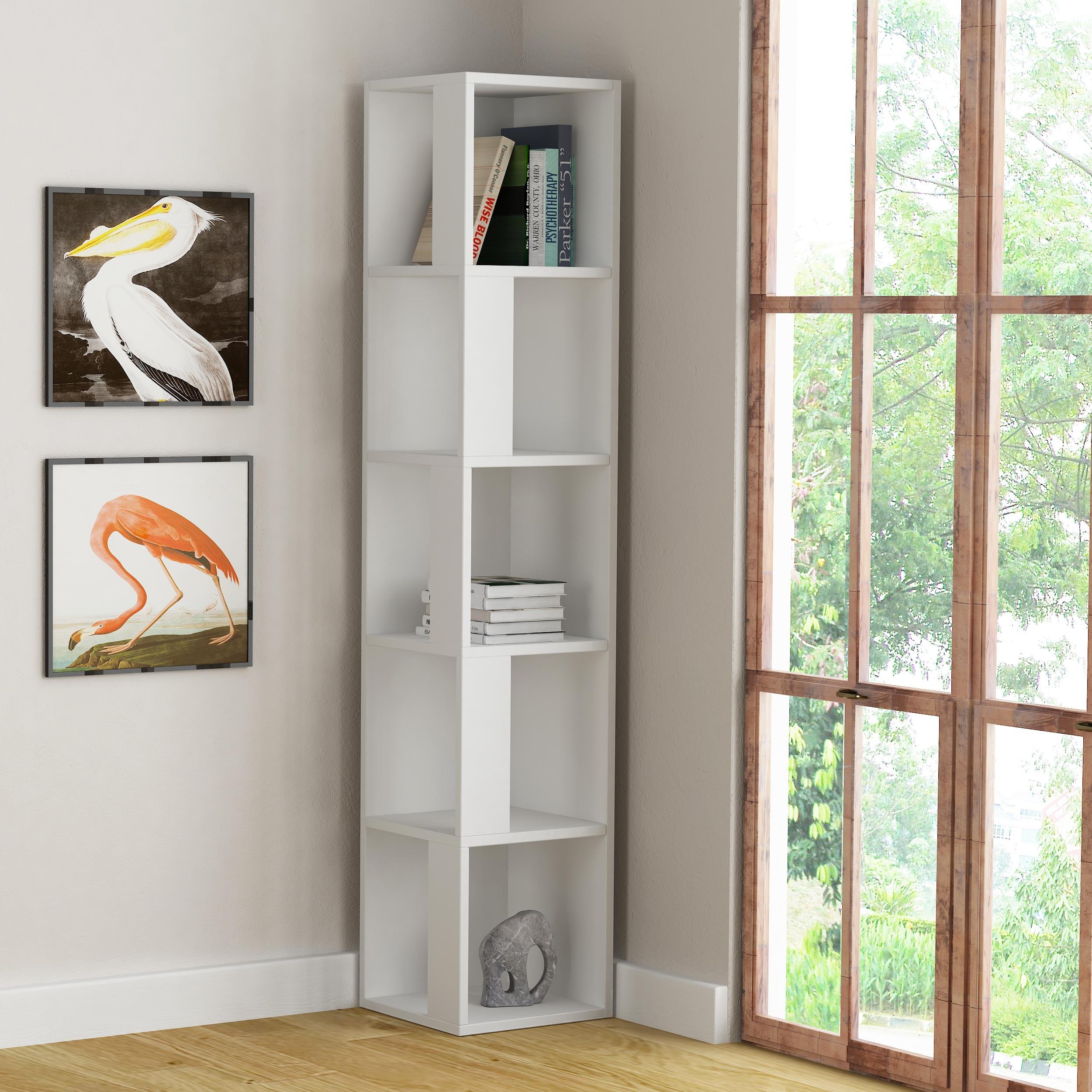 Decortie Piano Particleboard Shelving Unit - White