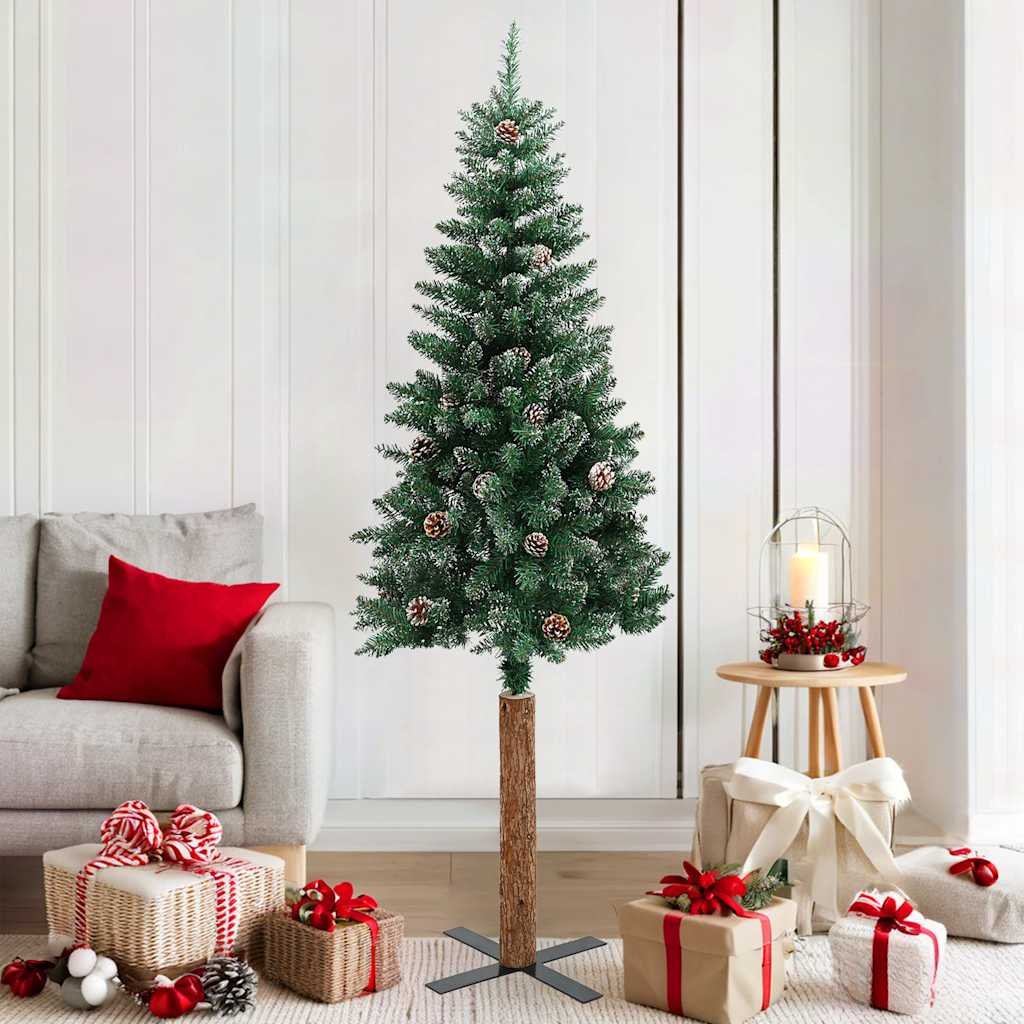 Walplus 375 Tips Slim Artificial Christmas Tree - Green - 180 cm