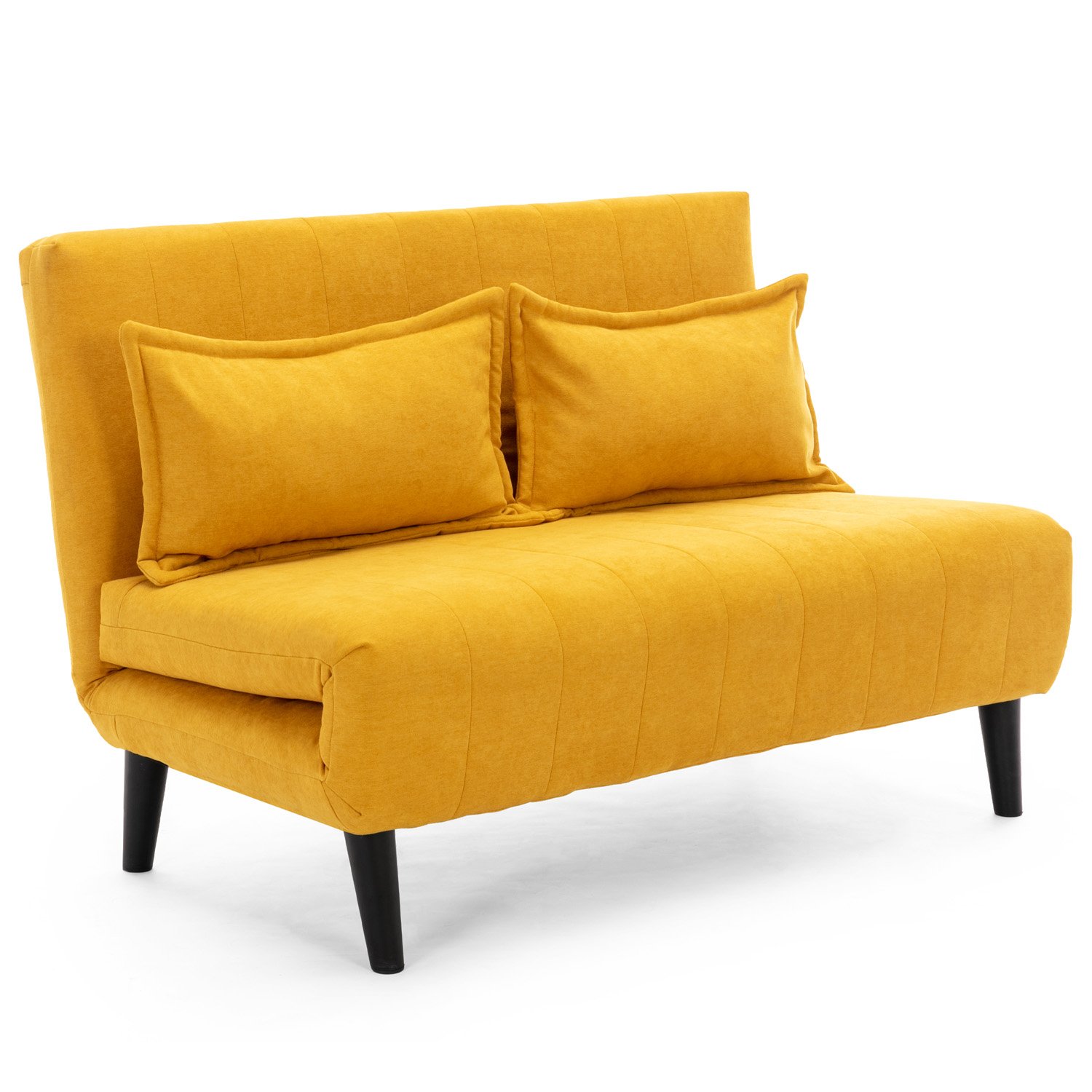 Furniture Online Harper 2 Seater Folding Clic Clac Fabric Lounge Futon Sofa Bed