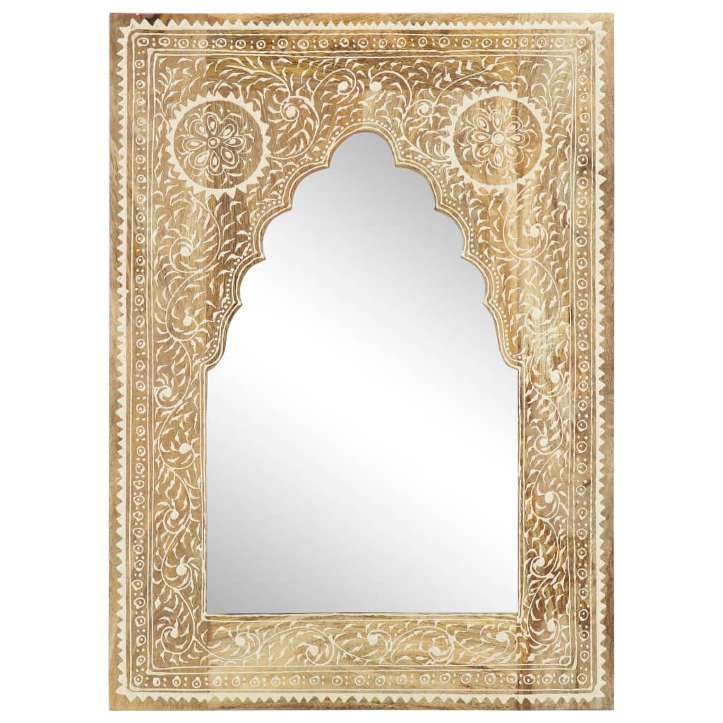Walplus Solid Wood Wall Mirror - Brown - 40 x 55 cm