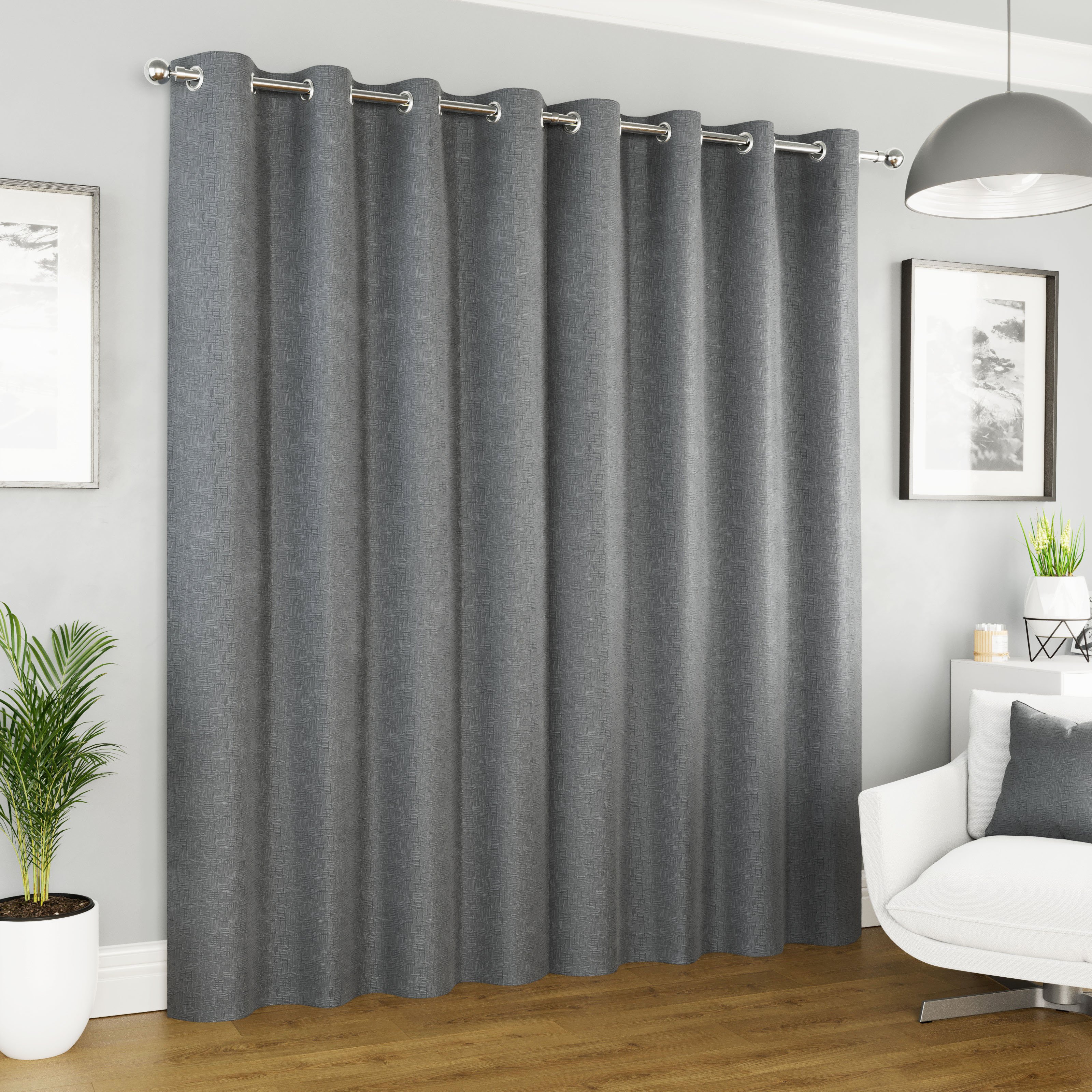 Enhanced Living Sydney Thermal Eyelet Curtains - 117 x 229cm - Grey