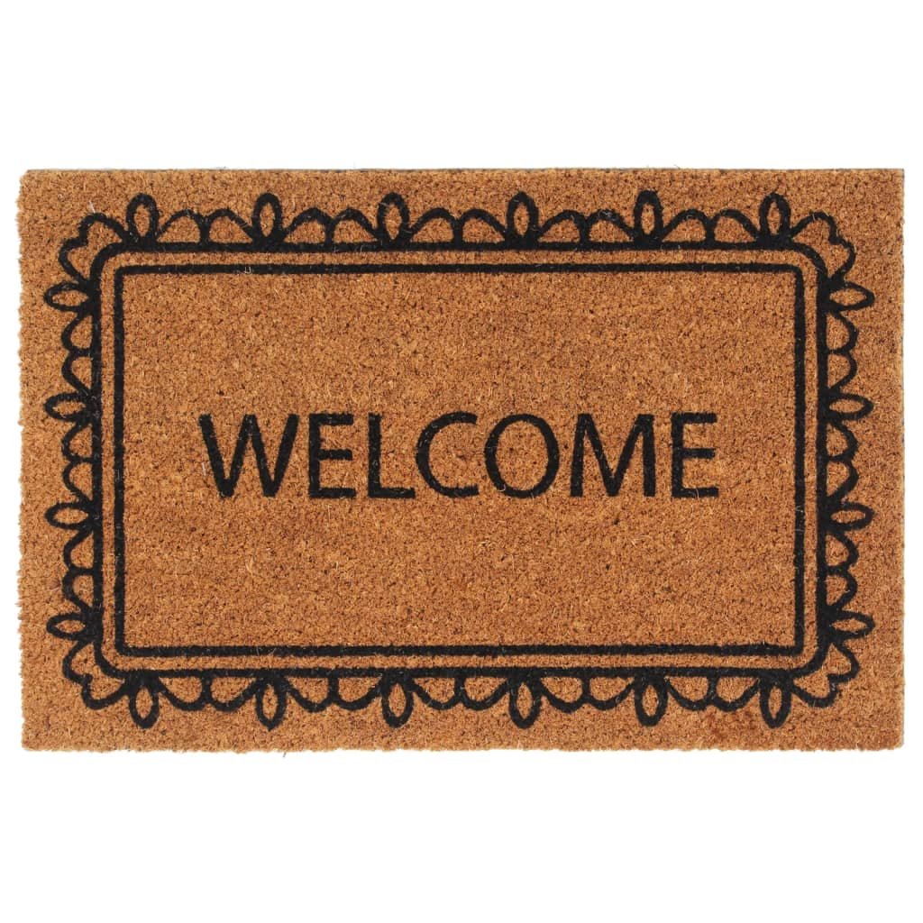 Walplus 16 mm Thick Coir Welcome Door Mat - Natural - 40 x 60 cm