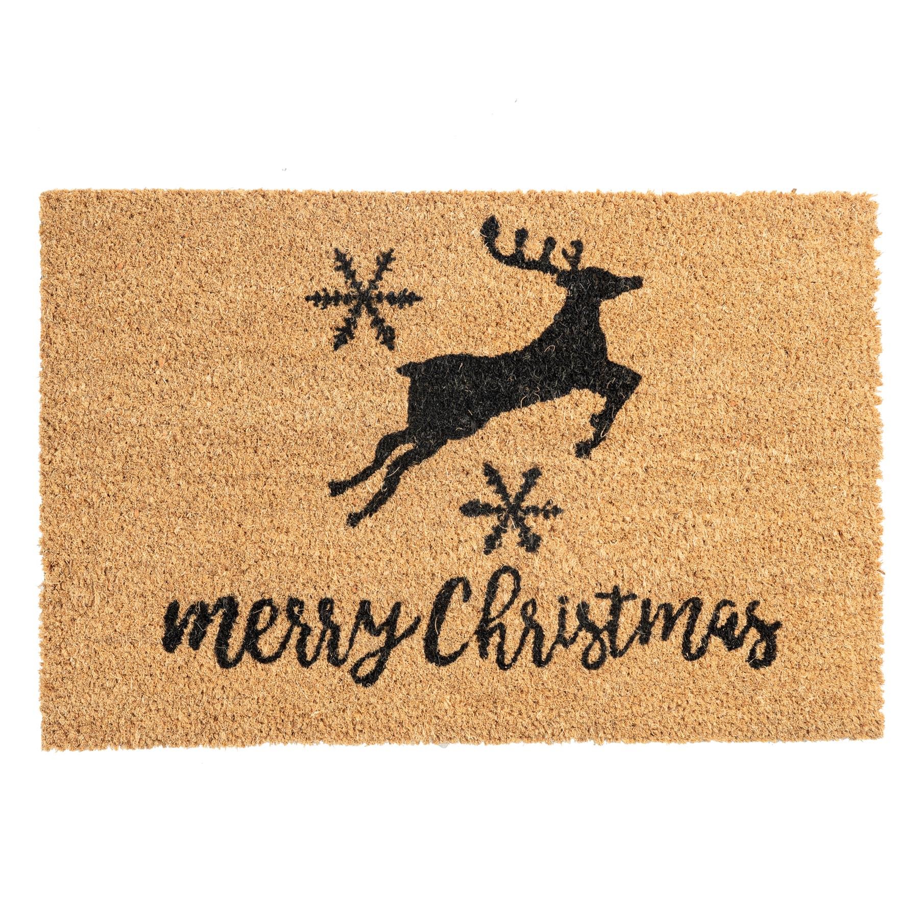 Nicola Spring Christmas Coir Door Mat - Reindeer