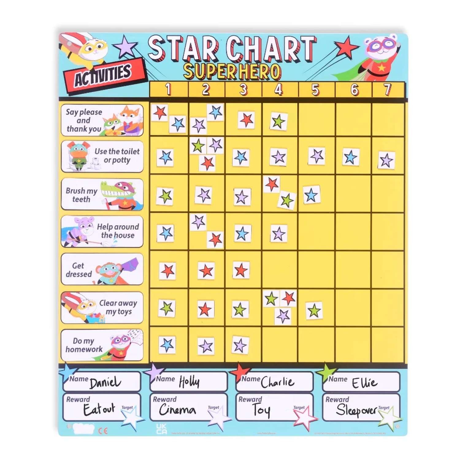 Fiesta Crafts Magnetic Superhero Star Chart - 4 Years +