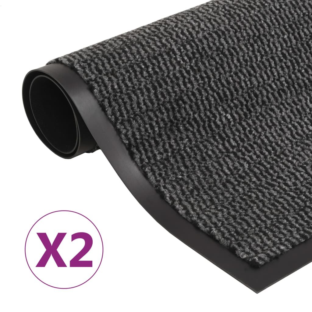 Walplus Pack of 2 Rubber Mat - Anthracite - 120 x 180 cm