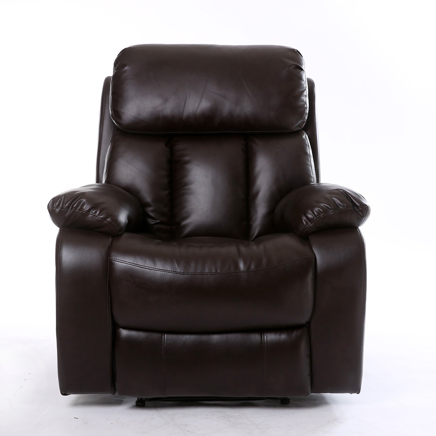 Furniture Online Chester Bonded Leather Manual Recliner Chair - Brown