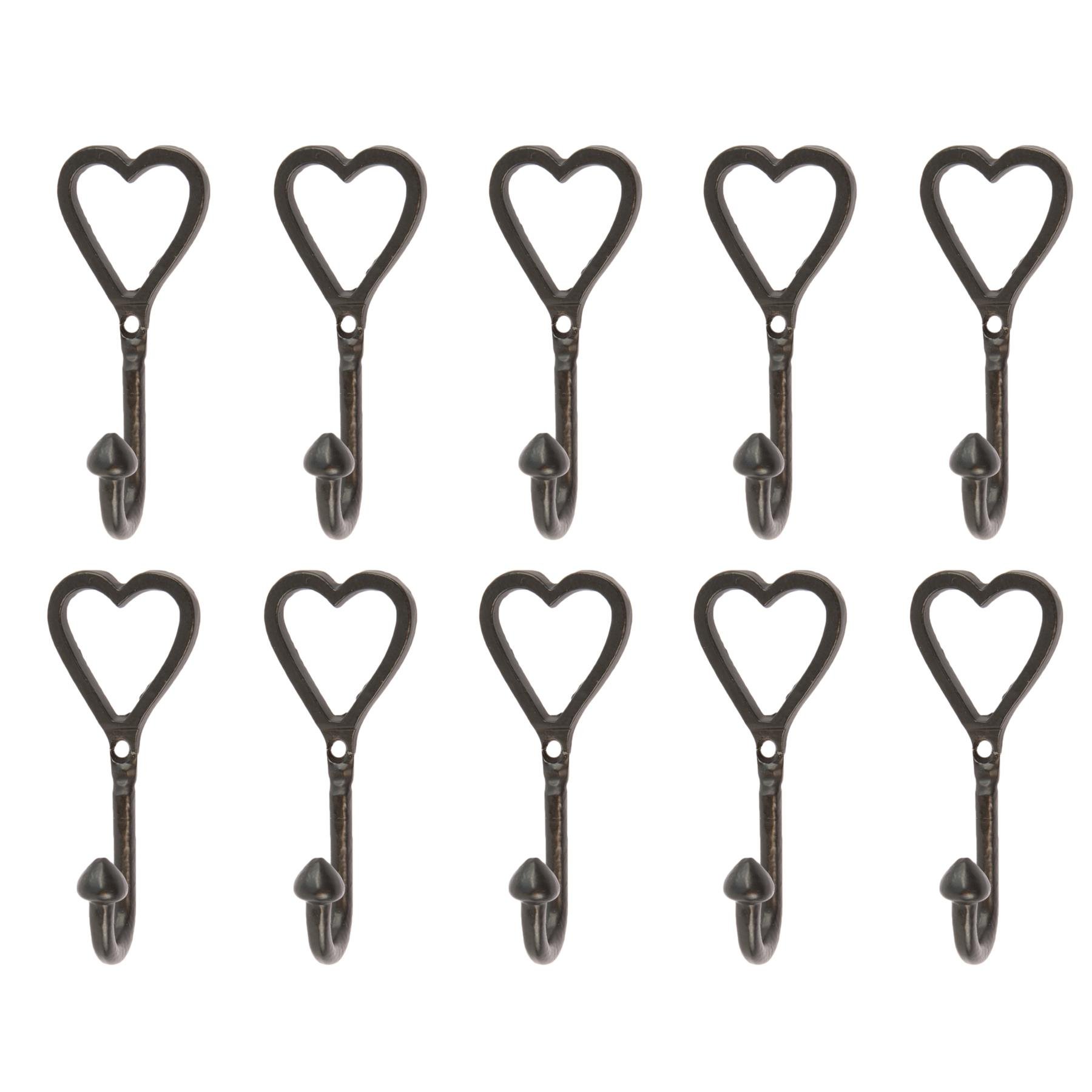 Hammer & Tongs Single Heart Hook - Black - Pack of 10
