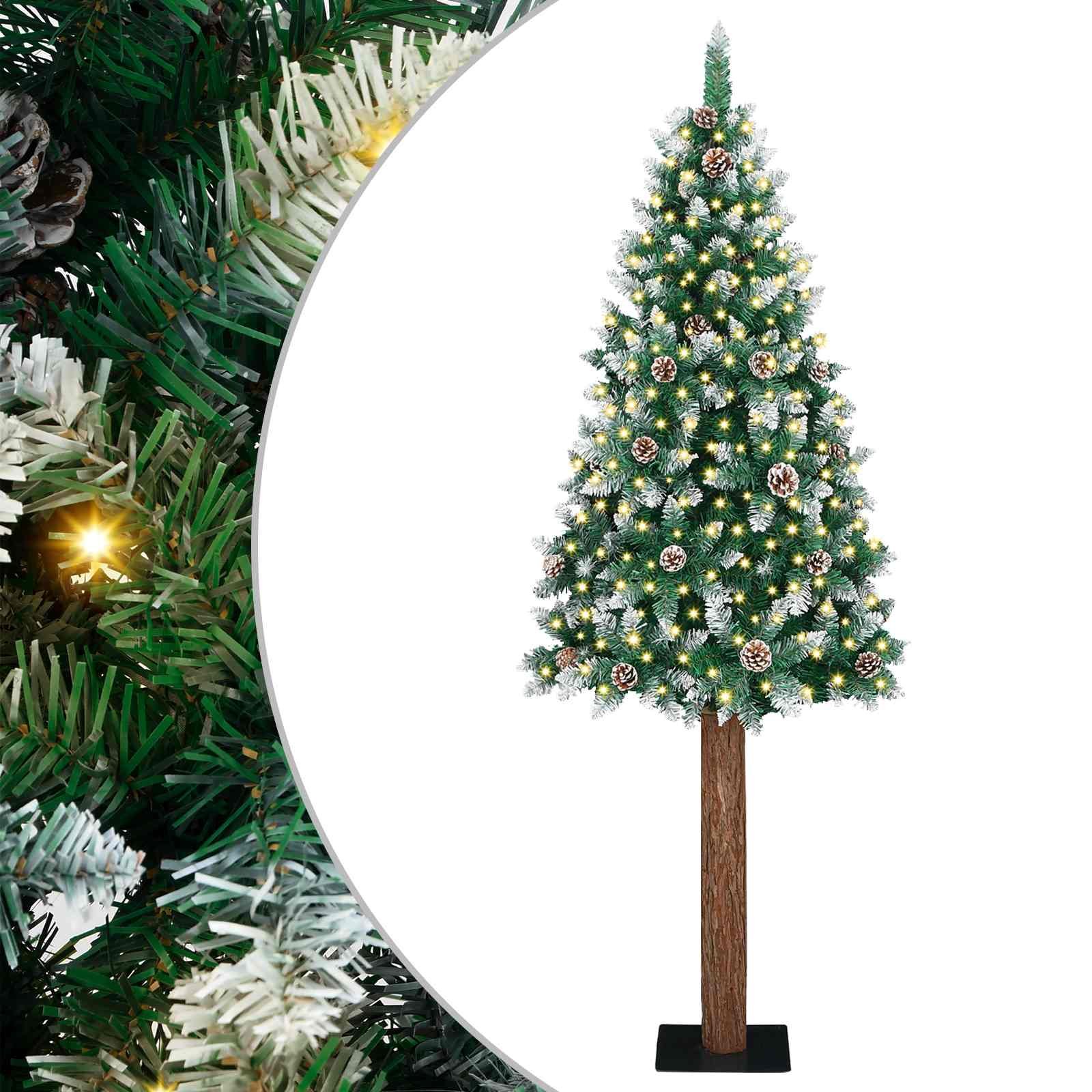 Walplus 300 LED Bulb Lights Slim Artificial Christmas Tree - Green - 180 cm