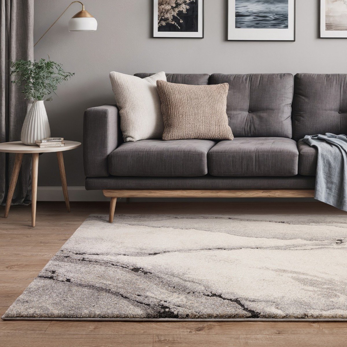 Mega Flooring Grey Modern Abstract Rug - 120 x 170cm
