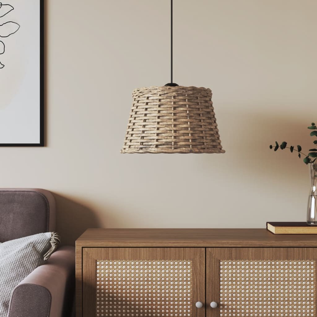 Walplus Brown Iron Wicker Ceiling Lampshade - 38 x 23cm