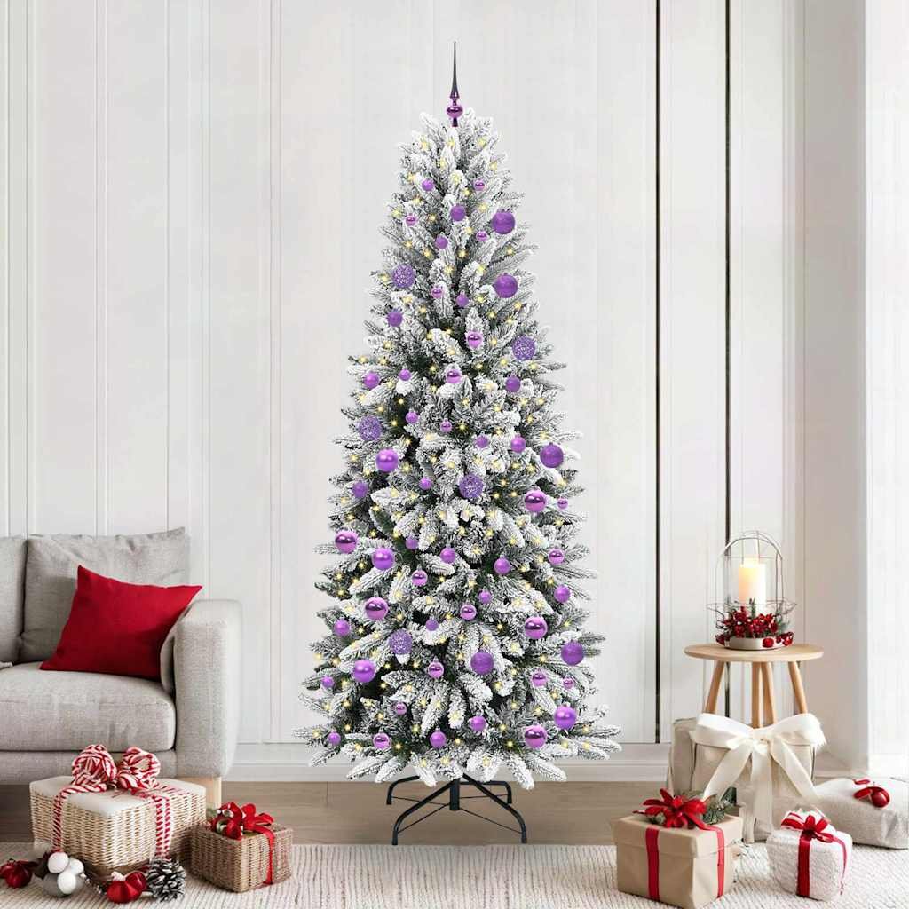 Walplus 300 LED Lights Artificial Christmas Tree 78 cm Wide - White - 210 cm
