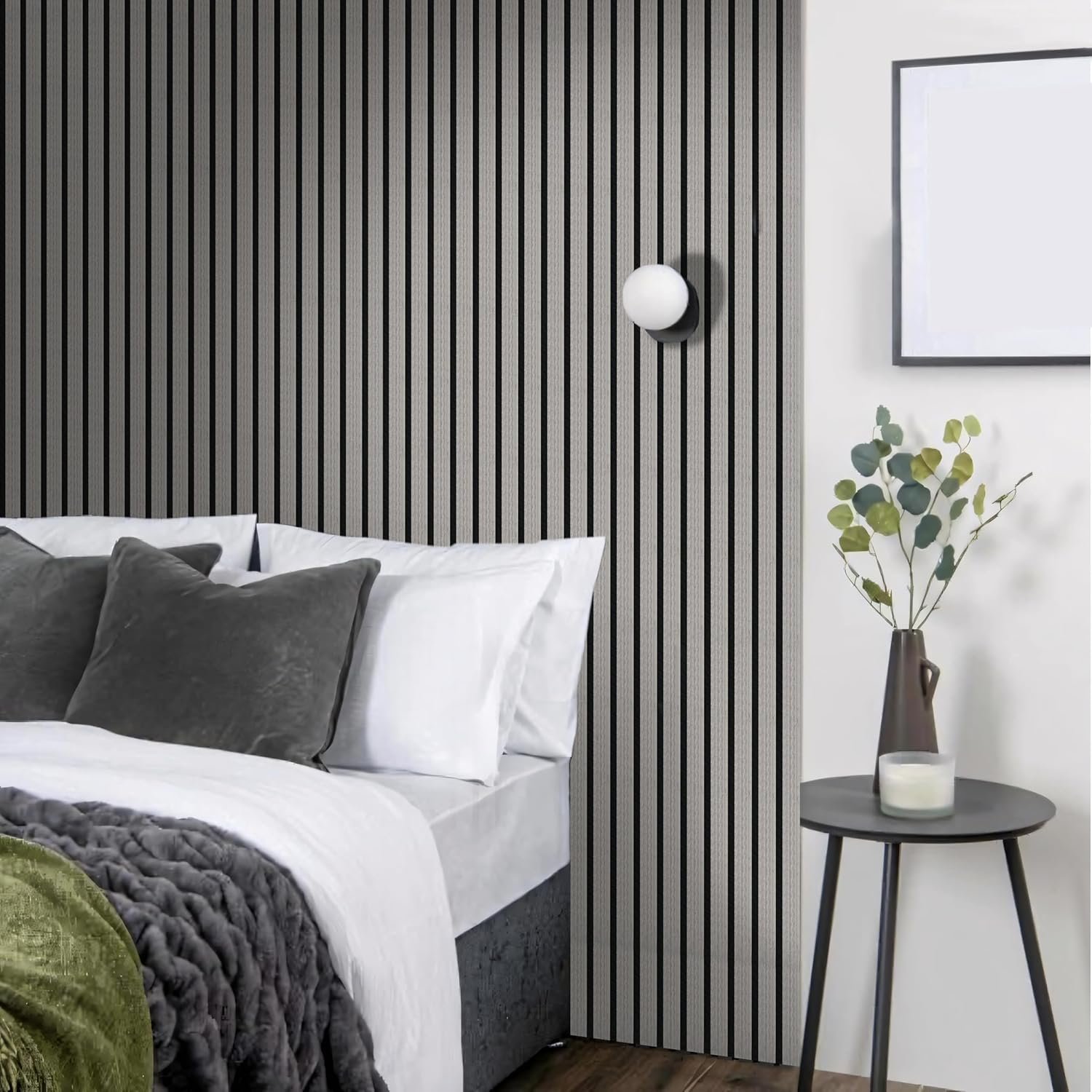 Home Treats Wooden Wall Panel Acoustic 3D  200cm - Light Grey
