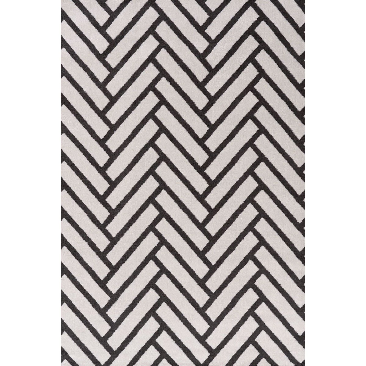 The Rugs Dark Grey Loft Herringbone Rug - 80 x 150cm