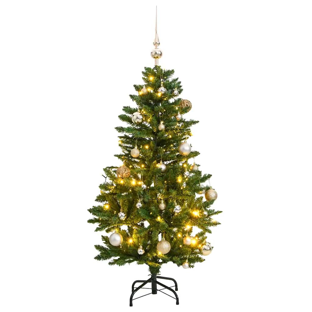 Walplus 150 LED Lights Hinged Artificial Christmas Tree - Green - 120 cm
