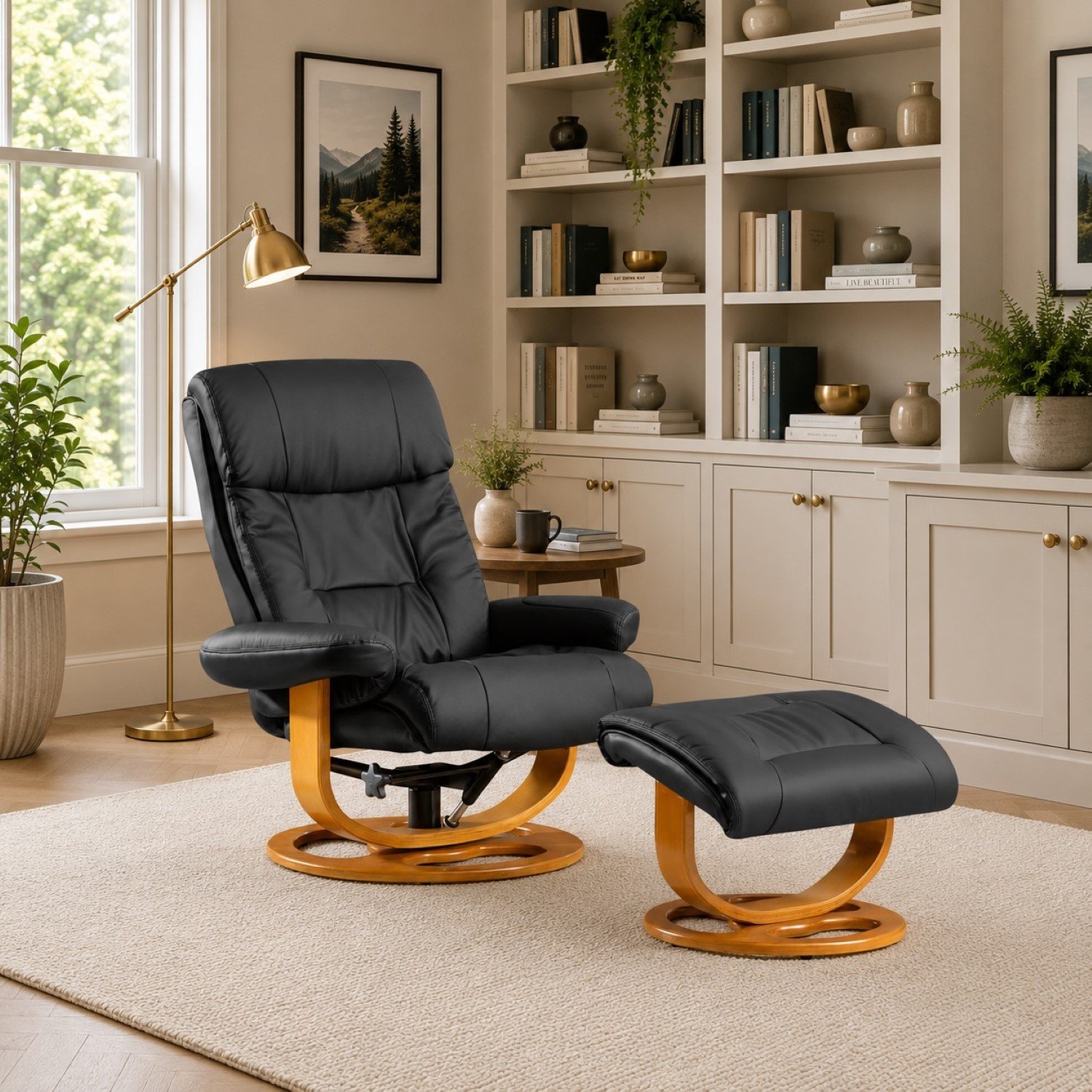 Artemis Home Barriston Swivel Recliner with Massage and Heat - Black