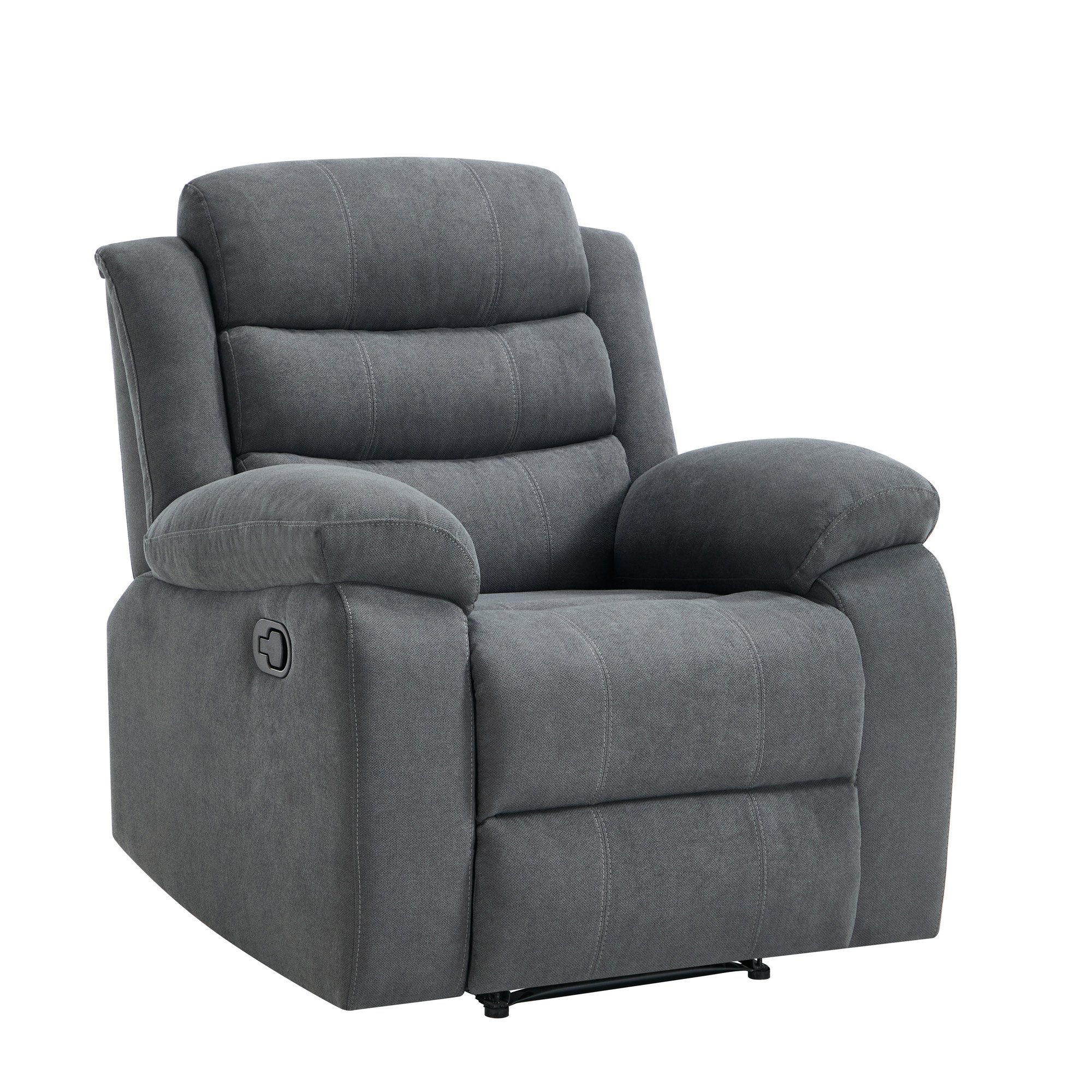 Furniture Online Boston 1 Seater Fabric Manual Recliner Chair - Grey