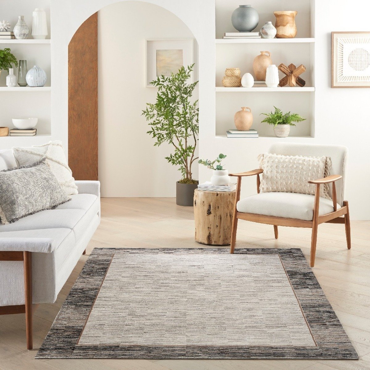 Mega Flooring Grey Modern Abstract Runner - 69 x 229cm