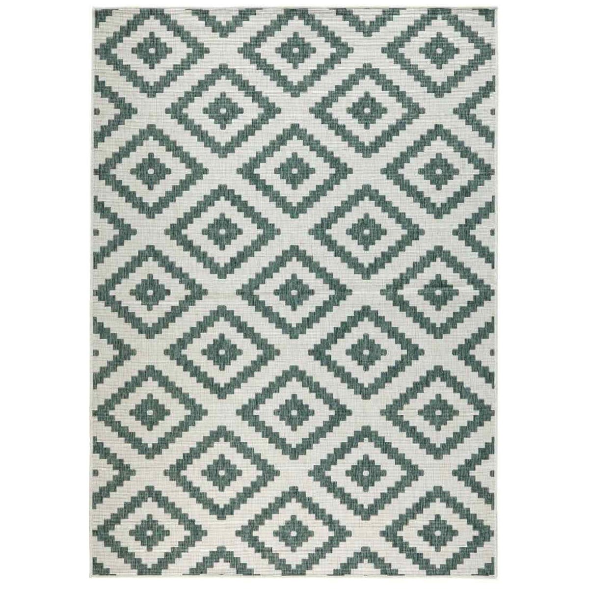 Hanse Home Green Malta Indoor Outdoor Reversible Flatweave Rug - 80 x 150cm