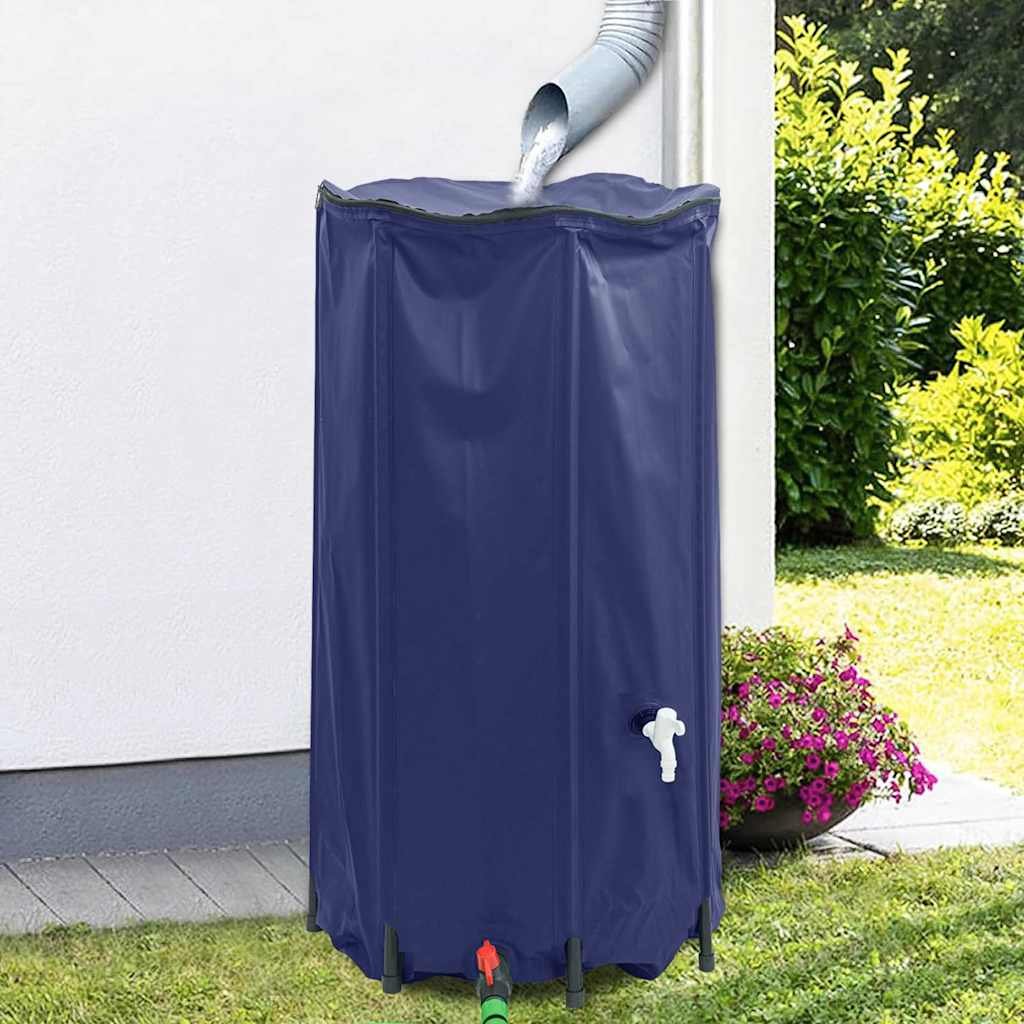 Walplus PVC Water Container with Tap Foldable 250 L - Blue - 60 x 92 cm