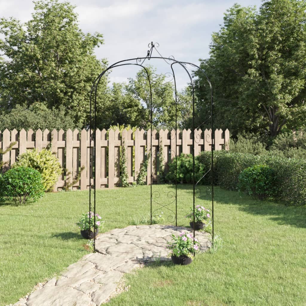 Walplus Steel Garden Arch - Black - 180 x 255 cm