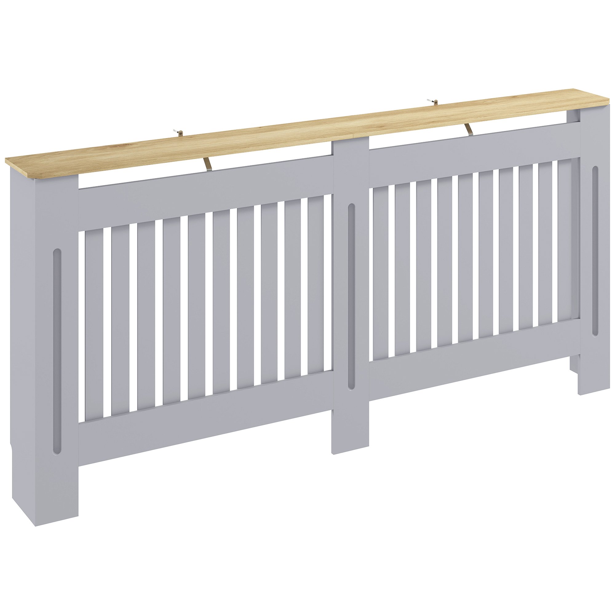 HOMCOM 172cm MDF Slatted Radiator Cover - Grey