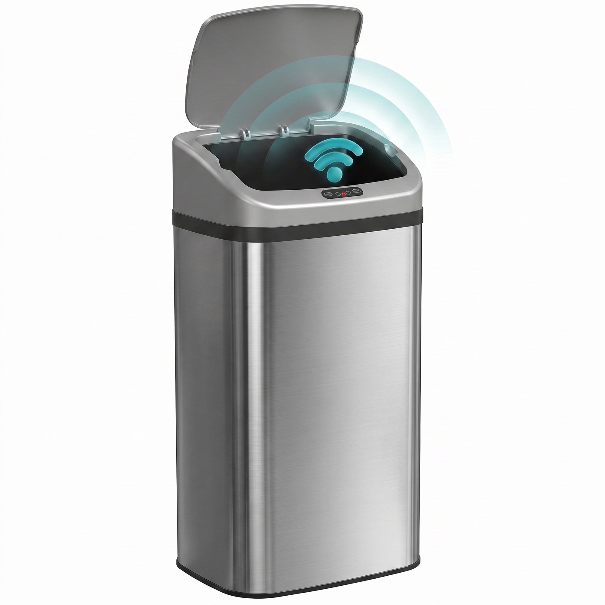 HOMCOM Sensor Bin, Stainless Steel Kitchen Bin - Silver