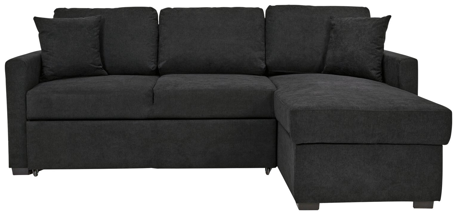 Habitat Reagan RH Storage Corner Chaise Sofa Bed - Charcoal