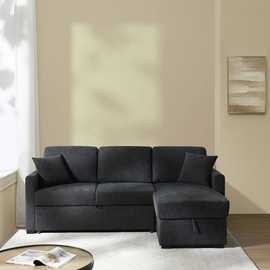 Habitat Reagan Right Hand Storage Corner Chaise Sofa Bed - Charcoal