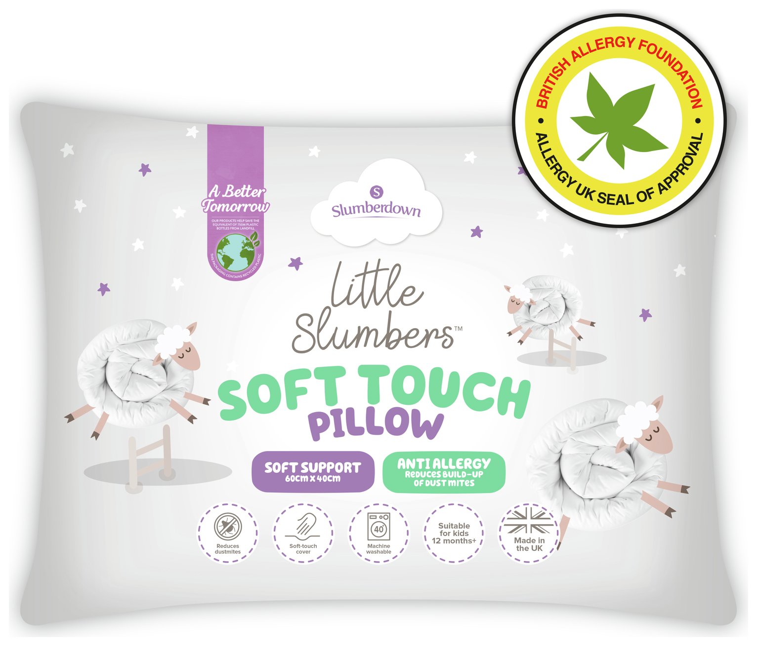 Slumberdown Little Slumbers Anti-Allergy Pillow - Cot Bed