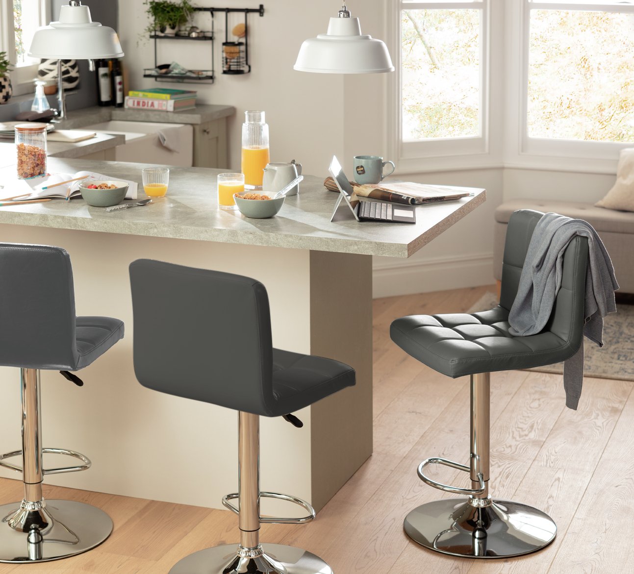 Argos Home Nitro Bar Stool - Grey