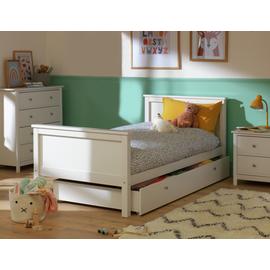 Habitat Brooklyn Bed Frame with Drawer - White