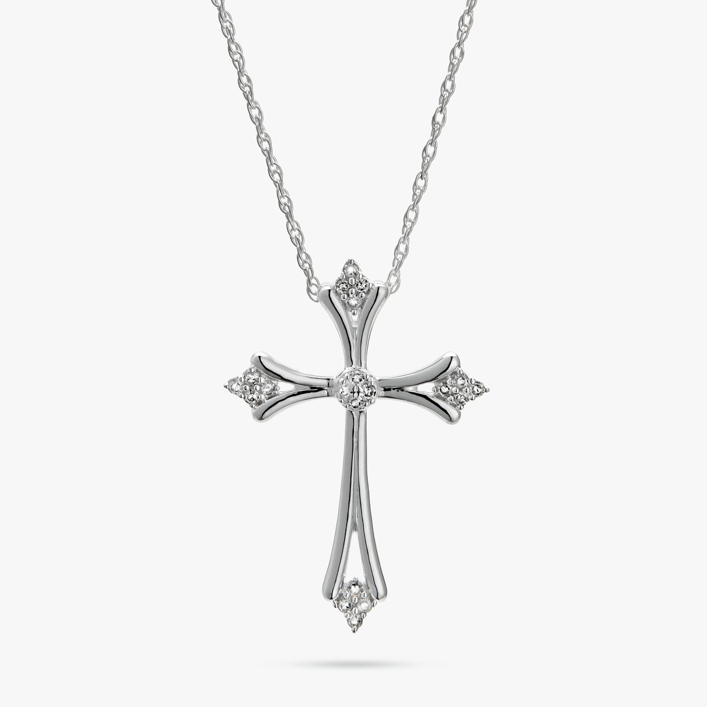 Revere Sterling Silver Diamond Cross Pendant Necklace