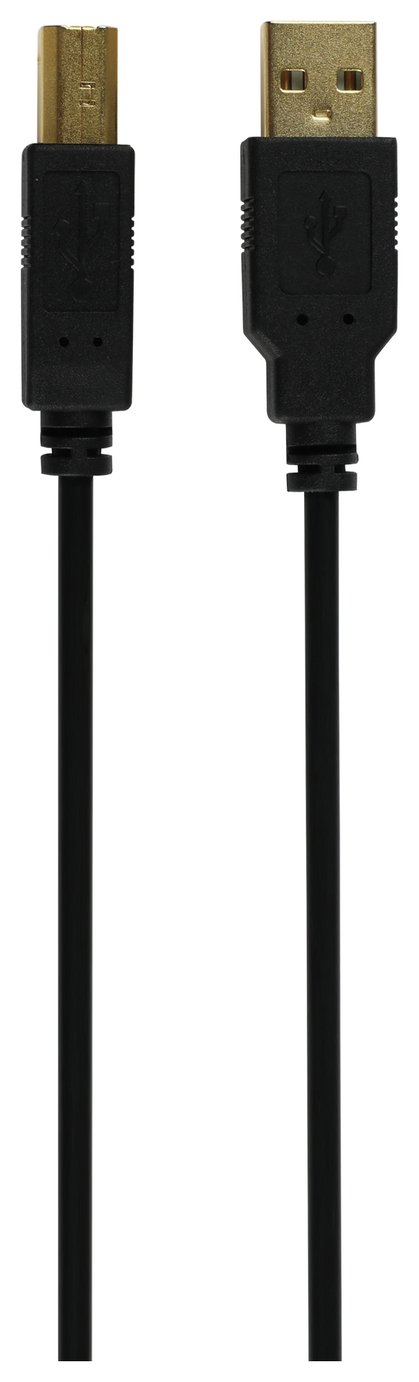 1.8m USB 2.0 A-Male to B-Male Computer Cable - Black