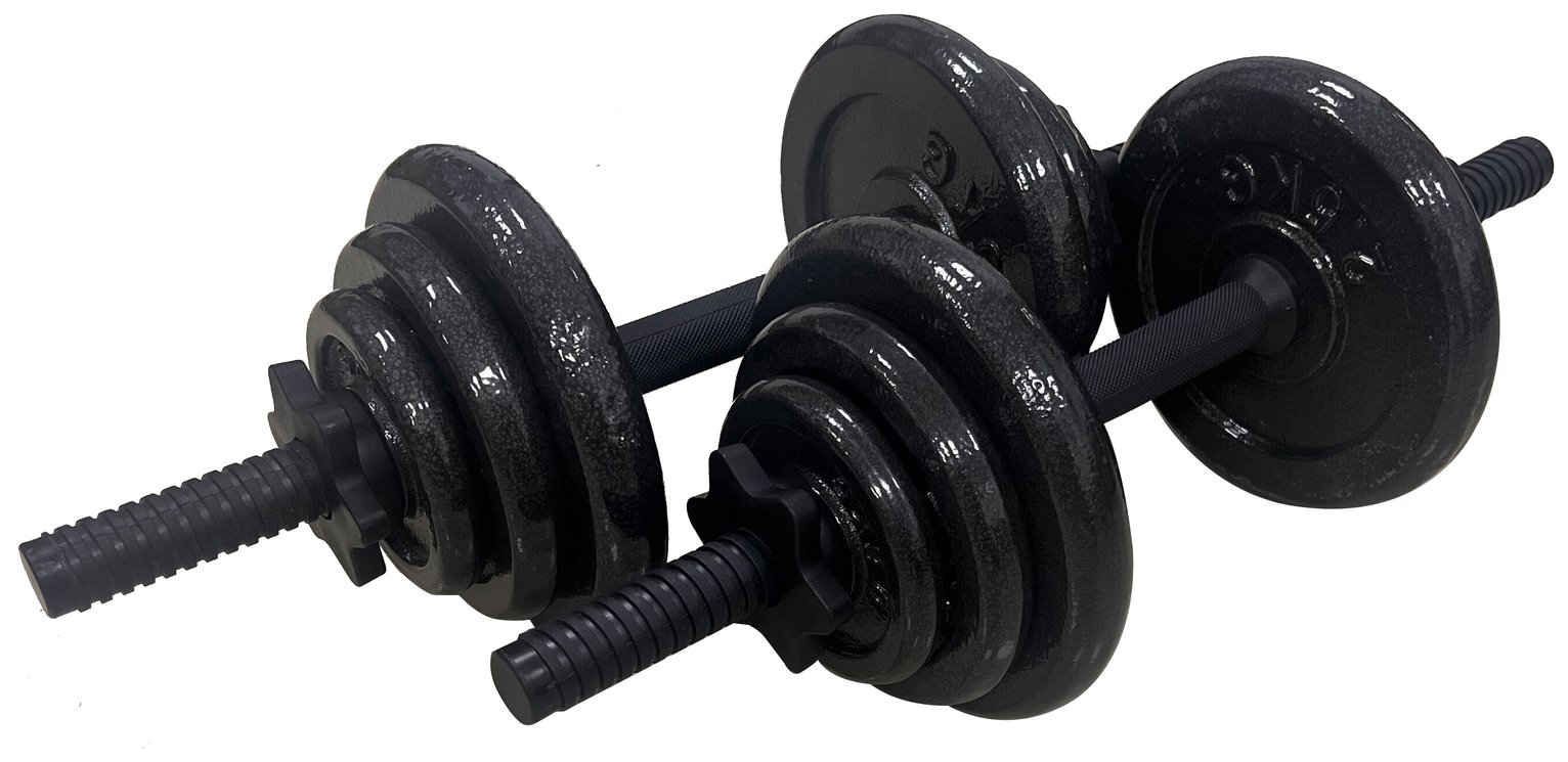 Buy Opti Vinyl Dumbbell and Barbell Set 50kg Dumbbells Argos