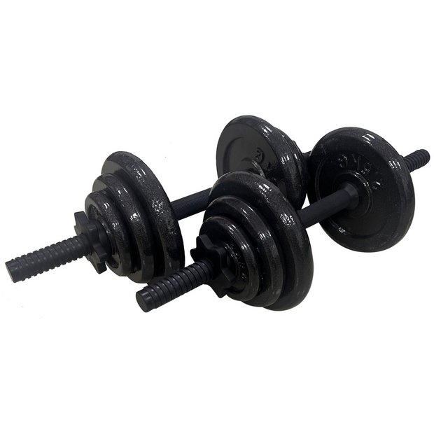 Buy Opti Cast Iron Dumbbell Set 20kg Dumbbells Argos