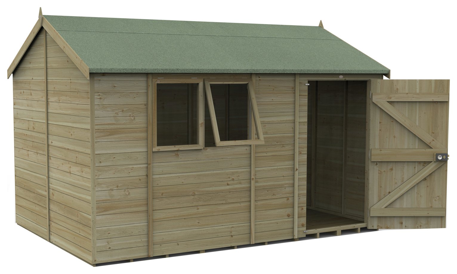Forest Timberdale 2 Windows Reverse Apex Shed - 12 x 8ft