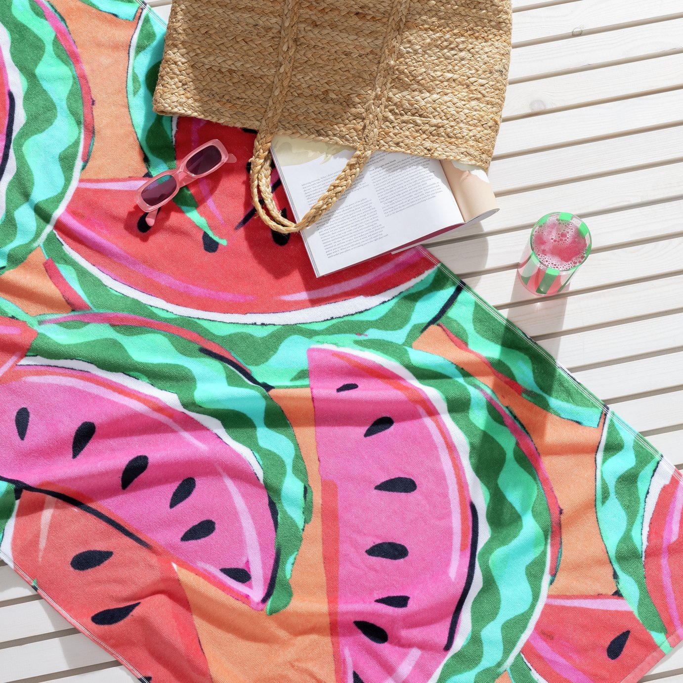 Argos Home Watermelon Print Beach Towel